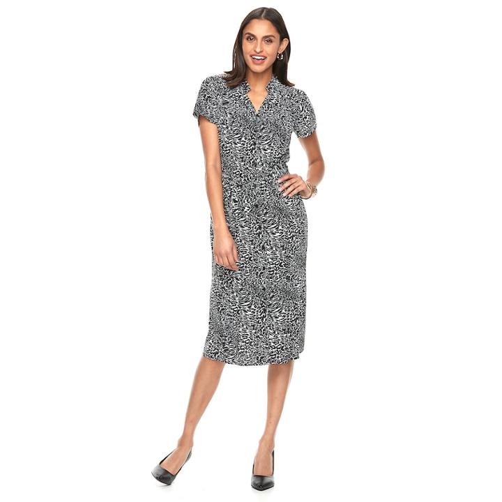 Women's Dana Buchman Notch Collar Dress, Size: Medium, Green