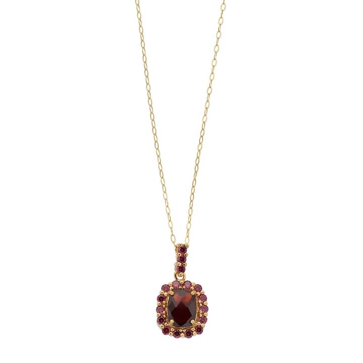 14k Gold Over Silver Garnet Pendant Necklace, Women's, Size: 18, Red