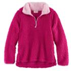 Girls 7-16 & Plus Size So&reg; 1/4-zip Sherpa Pullover, Size: 12 1/2, Dark Pink