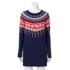 Juniors' It's Our Time Christmas Sweaterdress, Girl's, Size: Small, Blue (navy)