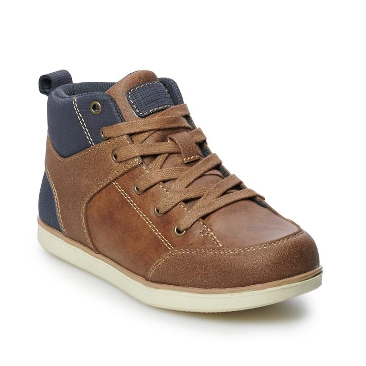 Sonoma Goods For Life&trade; Outfield Boys' High Top Shoes, Size: 7, Brown