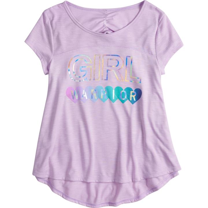 Girls 7-16 & Plus Size So&reg; Ruched Back Graphic Tee, Size: 20 1/2, Purple