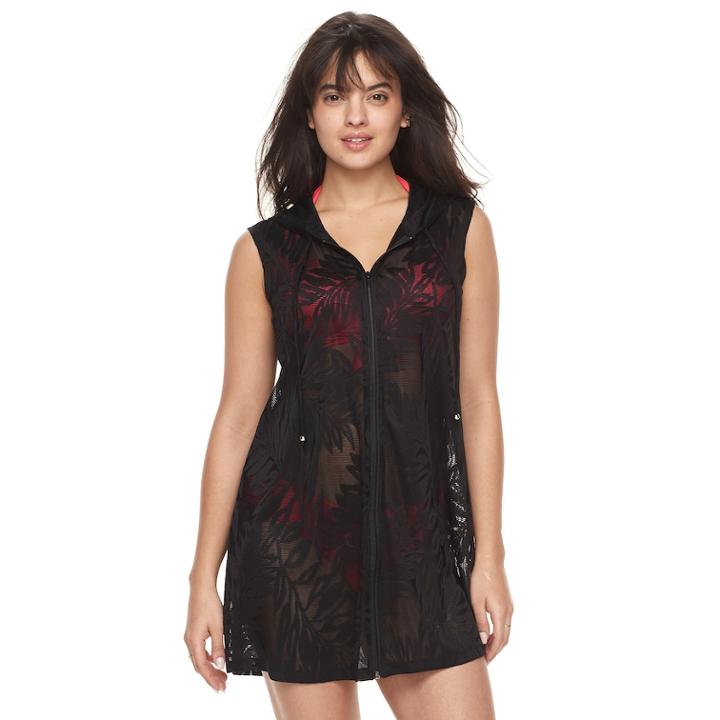 Women's Portocruz Hooded Crochet Cover-up, Size: Medium, Oxford