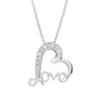 Diamond Classics Sterling Silver 1/10 Carat T.w. Love Heart Pendant, Women's, White