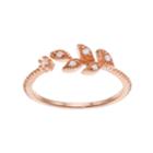 Lc Lauren Conrad Cubic Zirconia Openwork Leaf Ring, Women's, Size: 7, Light Pink