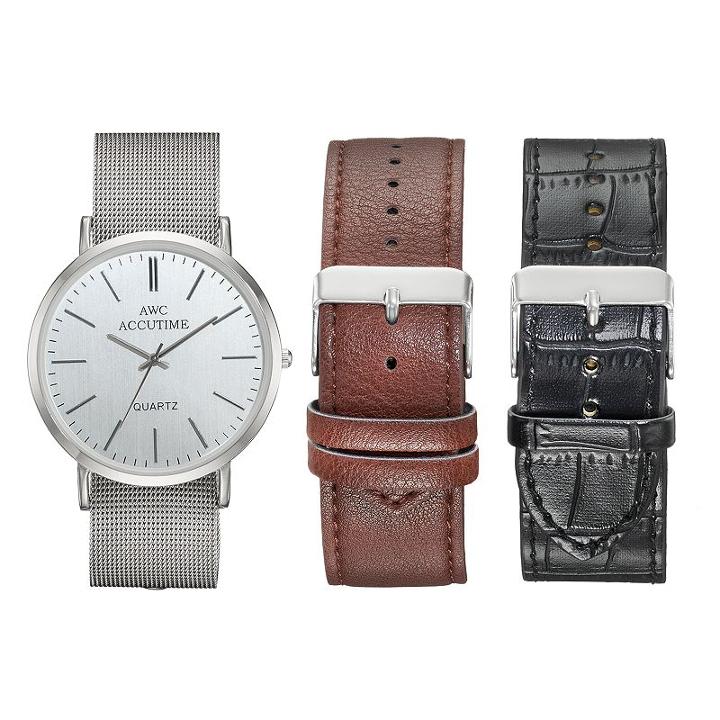 Men's Mesh Watch & Interchangeable Band Set, Size: Large, Multicolor