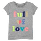 Girls 4-6x Carter's Full Of Love Tee, Size: 6-6x, Grey
