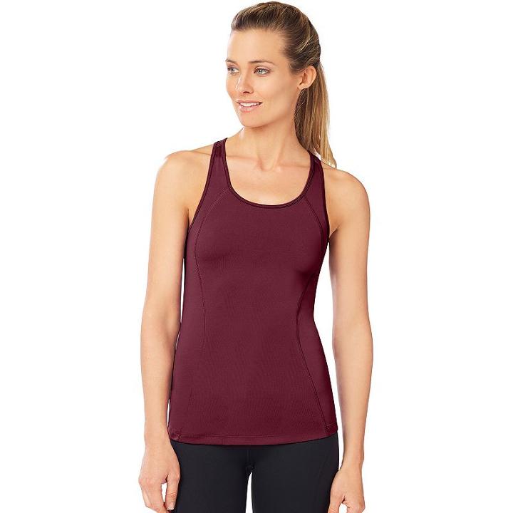 Women's Shape Active S-seam Racerback Workout Tank, Size: Large, Drk Purple