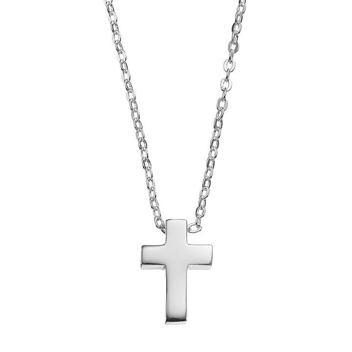 Love This Life Cross Pendant Necklace, Women's, Grey
