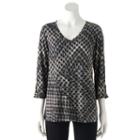 Women's Dana Buchman Seamed V-neck Top, Size: Medium, White