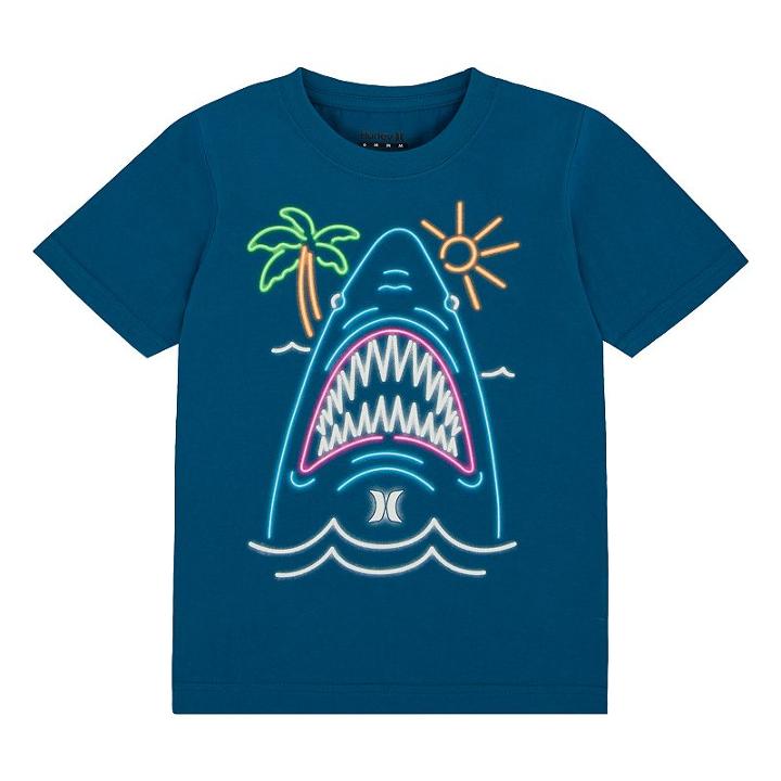 Boys 4-7 Hurley Glow-in-the-dark Neon Shark Tee, Size: 6, Dark Green