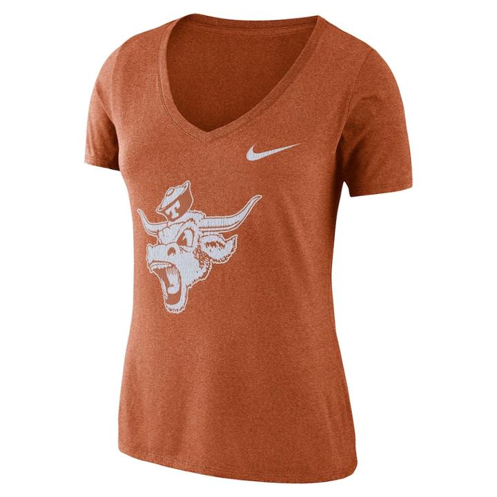 Women's Nike Texas Longhorns Tri-blend Logo Tee, Size: Small, Orange