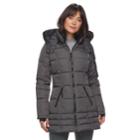 Women's Apt. 9&reg; Hooded Puffer Jacket, Size: Xl, Grey