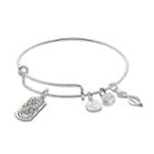 Love This Life Friends Are Family Infinity Charm Bangle Bracelet, Women's, Silver