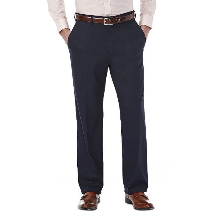 Men's J.m. Haggar Premium Straight-fit Stretch Flex-waist Dress Pants, Size: 40x30, Dark Blue