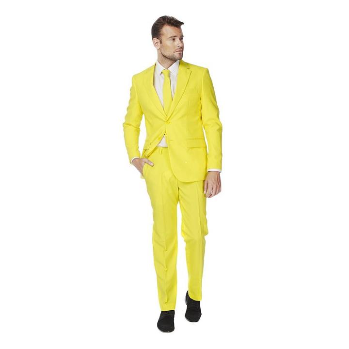 Men's Opposuits Slim-fit Yellow Fellow Suit & Tie Set, Size: 52 Reg
