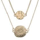 Lc Lauren Conrad Textured Disc Multistrand Necklace, Women's, Gold