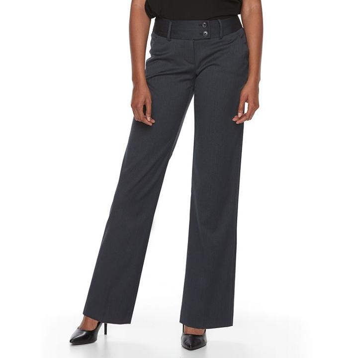 Petite Apt. 9&reg; Modern Fit Wide-leg Dress Pants, Women's, Size: 4 Petite, Blue