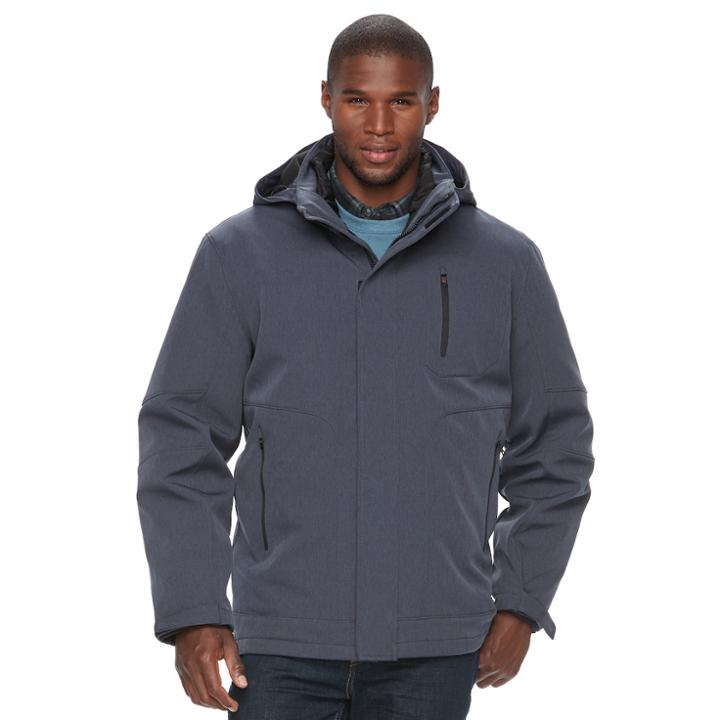Men's Hemisphere Softshell 3-in-1 Systems Hooded Jacket, Size: Medium, Blue (navy)