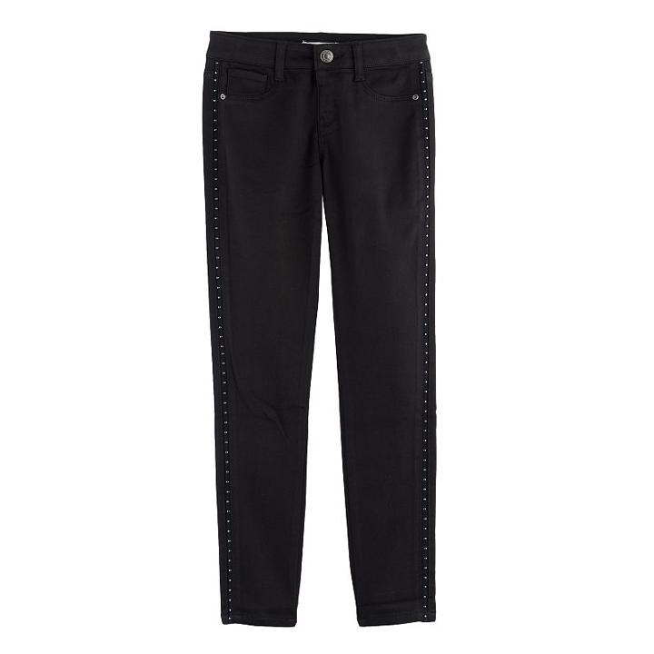 Girls 7-16 & Plus Size Mudd&reg; Studded Side Jeggings, Size: 10, Black