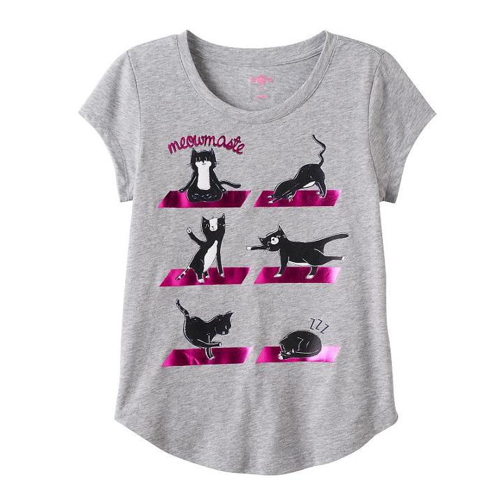 Plus Size Girls 7-16 So&reg; Curved-hem Graphic Tee, Girl's, Size: 16 1/2, Grey