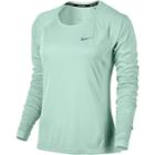 Women's Nike Dry Miler Long Sleeve Running Top, Size: Large, Green Oth