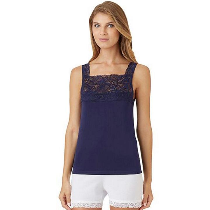 Cuddl Duds Softech Lace-trim Tank - Women's, Size: Large, Blue