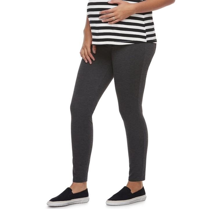 Maternity A:glow Full Belly Panel Ponte Skinny Pants, Women's, Size: Xxl-mat, Dark Grey