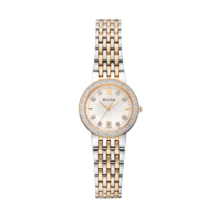 Bulova Women's Maiden Lane Diamond Two Tone Stainless Steel Watch - 98r211, Size: Small, Multicolor