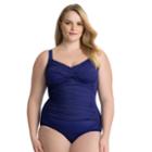 Plus Size Croft & Barrow&reg; Bust Minimizer Twist-front One-piece Swimsuit, Women's, Size: 18 W, Drk Purple