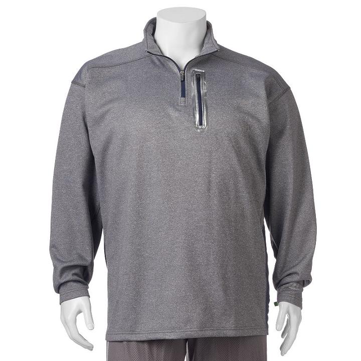 Big & Tall Russell Colorblock Quarter-zip Pullover, Men's, Size: 4xlt, Med Grey