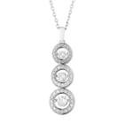 Forever Classic Sterling Silver 7/8 Carat T.w. Lab-created Moissanite 3-stone Halo Pendant, Women's, Size: 18, White