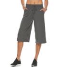 Women's Tek Gear&reg; Drawstring Capri Culottes, Size: Medium, Dark Grey