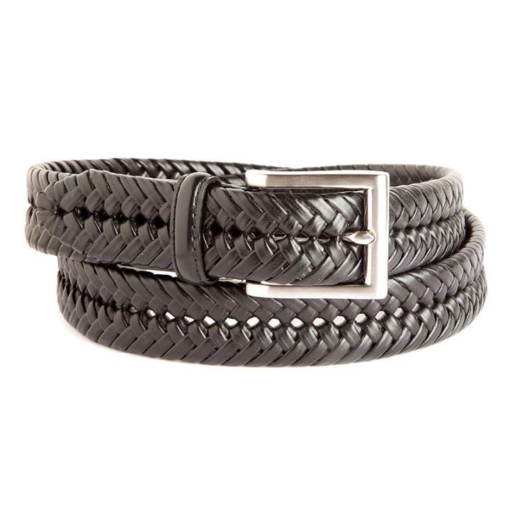 Men's Croft & Barrow&reg; Braided Leather Web Belt, Size: 46/48, Black