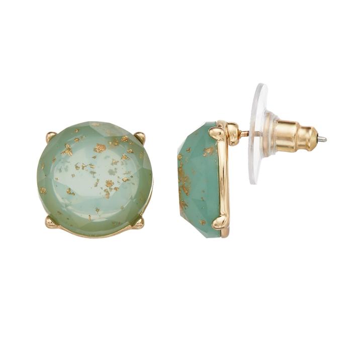 Lc Lauren Conrad Green Nickel Free Button Stud Earrings, Women's, Lt Green