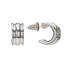 Chaps Silver Tone Hoop Earrings, Women's