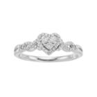 Hallmark Sterling Silver 1/5 Carat T.w. Diamond Heart Halo Ring, Women's, Size: 6, White