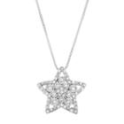 Sterling Silver 1/5 Carat T.w. Diamond Star Pendant Necklace, Women's, Size: 18, White