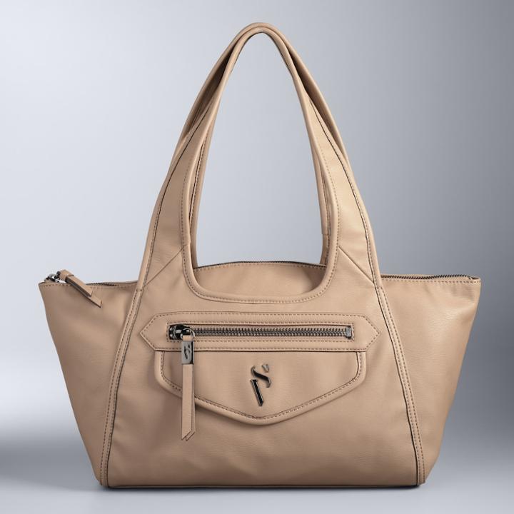 Simply Vera Vera Wang Best Friend Satchel, Women's, Med Beige