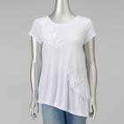 Women's Simply Vera Vera Wang Floral Asymmetrical Tee, Size: Large, White