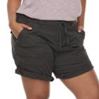 Plus Size Juniors' Plus Unionbay Marty Rolled Shorts, Teens, Size: 16 W, Grey