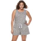 Juniors' Plus Size So&reg; Drawstring Tank Romper, Girl's, Size: 1xl, Grey