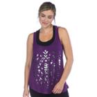 Women's Pl Movement By Pink Lotus Printed Yoga Tank, Size: Medium, Drk Purple