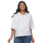 Juniors' Plus Size So&reg; Hooded Crop Sweatshirt, Size: 2xl, Light Grey