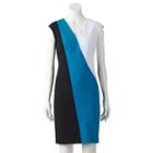 Women's Dana Buchman Colorblock Sheath Dress, Size: 14, Blue (navy)
