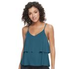 Mudd, Juniors' &reg; Tiered Flutter Tank, Girl's, Size: Xs, Turquoise/blue (turq/aqua)
