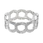 Grooved Link Stretch Bracelet, Women's, Silver