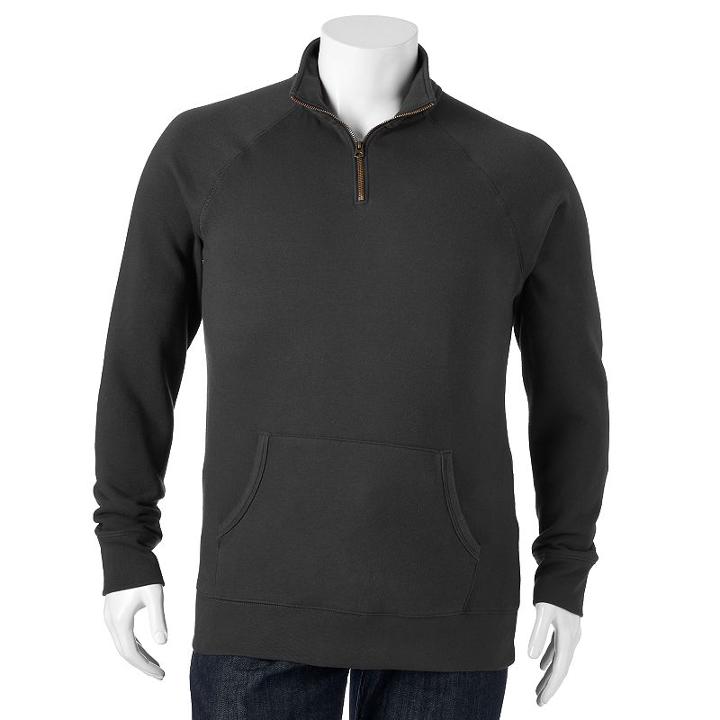 Big & Tall Sonoma Goods For Life&trade; Quarter-zip Fleece Pullover, Men's, Size: 3xl Tall, Grey Other