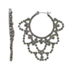 Simply Vera Vera Wang Simulated Crystal Lace Nickel Free Drop Earrings, Women's, Black