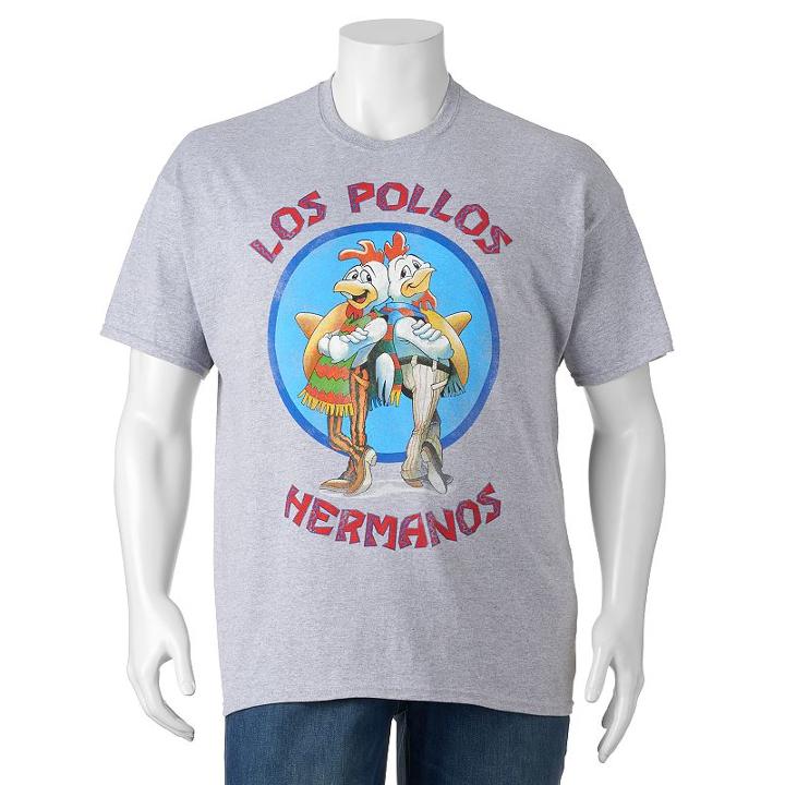 Big & Tall Breaking Bad Los Pollos Hermanos Tee, Men's, Size: 2xb, Dark Grey